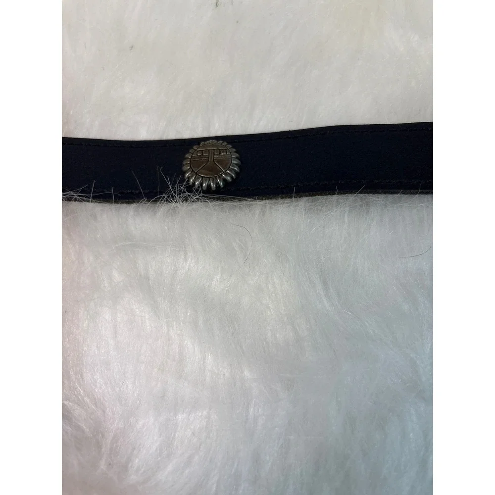 Leather  Vintage Belt Southwestern Style Conchos Bison Bear‎ Thunderbird